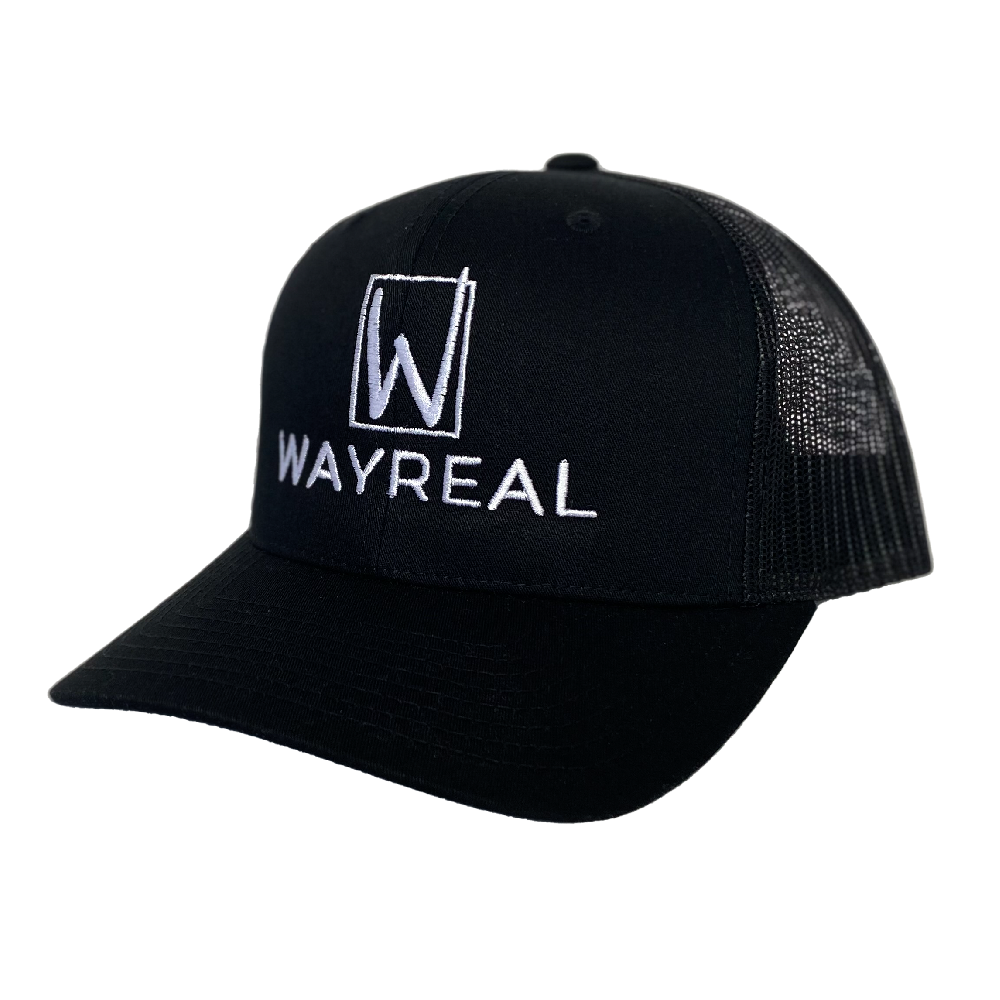 WAYREAL Black Curved Trucker Hat