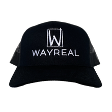 Load image into Gallery viewer, WAYREAL Black Curved Trucker Hat
